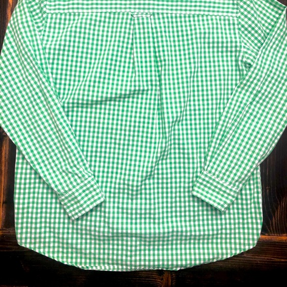 CHAPS Easy Care Men's LARGE Bright Green Long Sleeve Button Up Shirt - Picture 3 of 4